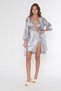 Satin Lace Detailed Nightgown Dress Suit Gray 2042 - 4