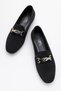 Women's Buckle Knitwear Casual Shoes Black - 5