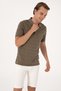 Men's Regular Fit Mink Polo Neck Textured T-Shirt 50300128-Vr052 - 3