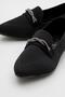 Women's Buckle Knitwear Shoes Black - 5
