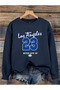 Los Angeles Printed 3 Threads Crewneck Long Sleeve Women Sweatshirt
