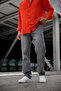 Men's Baggy Dark Gray Snow Wash 100% Koton Relaxed Fit Jeans - 6