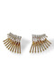 Steel Rose Gold Zircon Stone Eyelash Design Earrings - 2