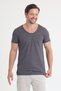 Men's V-Neck Straight-Cut Open Collar Basic T-Shirt - 4