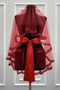 Red Bridal Veil Set with Glass Beads and Pearls, Henna Night Veil Face Cover Set 6 Pieces - 4