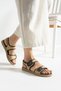 Women's Daily Single Velcro Straw Detailed Sandals Summer Anti-Sweat Comfortable Sole Linen Slippers - 3