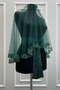 Emerald Green Bridal Veil Set, Glass Beads and Pearls, Henna Night Veil Face Cover Set 6 Pieces - 4