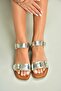 U944834003 Silver Genuine Leather Women's Sandals - 4