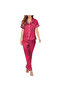 Women's Luxurious Silk Satin Pajama Set - Soft and Comfortable Short Sleeve Nightwear - 2