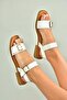 U944834003 White Genuine Leather Women's Sandals