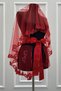 Red Bridal Veil Set with Glass Beads and Pearls, Henna Night Veil Face Cover Set 6 Pieces