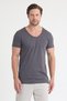 Men's V-Neck Straight-Cut Open Collar Basic T-Shirt - 5