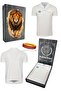 Original Licensed Polo Collar White T-Shirt + Bracelet Set Gift Wooden Boxed