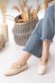 Wens Lightweight No Sound Buckle Detailed Daily Home Office Women's Ballerinas