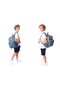 Triple Primary School 1.2.3.4. Classroom School Bag Set - Navy Blue Orange - Men - with Silicone Accessories - 4