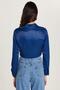 Women's Slim Fit Slim Fit Long Sleeve Classic Collar Navy Blue Shirt - 5