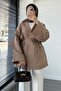 Belted Muslin Kimono with Pocket Detail - Mink - 2