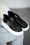 Lima Women's Stone Leather Sneakers Black - 4