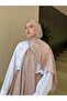 Silky Jacquard Shawl Stripe Pattern - Cream