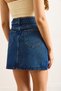 Women's Dark Blue Pocket Mini Denim Skirt Etk-19000338 - 7