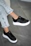 Lima Women's Stone Leather Sneakers Black
