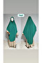 Full Length Sandy Souffle Khimar Hijab Scarf Green