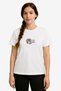 Women's White T-Shirt Retro Minimal Pixel Raccoon Printed Summer T-Shirt - 2