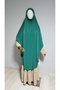 Full Length Sandy Souffle Khimar Hijab Scarf Green - 2