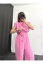 Padded Crepe Jumpsuit - Pink - 2