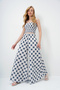 Women's Aviator Blue Waist Gimped Wide Leg Pants and Gimped Crop Bustier Suit Alc-X14058
