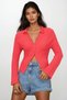 Women's Pomegranate Flower V-Neck Spanish Sleeve Seersucker Summer Shirt Alc-X13459 - 3