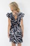 Women's Black Double Breasted Neckline Back Low-Cut Sleeve Ruffled Woven Mini Dress Alc-X14226 - 5