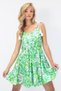 Women's Green Strap Tassel Detailed Patterned Woven Mini Dress Alc-X14231 - 3
