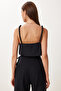Women's Black Bead Detail Linen Blouse Pants Suit Bv00170 - 5
