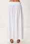 Women's Ecru Long Summer Flexible Knitted Skirt Cr00519 - 5