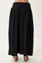 Women's Black Long Summer Flexible Knitted Skirt Cr00519 - 3