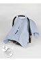 Muslin Blue Color Velcro Stroller Cover 100% Cotton - 3