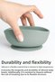 Green Silicone Vacuum Baby Food Bowl - Teether Vacuum Base Spoon - 5