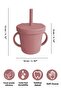 Baby Training Cup with Leak-Proof Lid and Silicone Straw, Silicone Baby Feeding Cup-Pink - 6