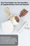 2-Piece Baby Feeding Set - Vacuum Silicone Food Bowl with Lid - Teether Feeding Spoon - Beige - 2