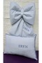 Embroidered Fluffy Bow Door Ornament and Jewelry Pillow - 3