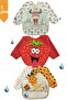 3 Pieces Liquid Proof Giraffe Deer Strawberry Pattern Baby Food Bib for 0-3 Years