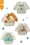 4 Pieces Liquid Proof Giraffe Deer Gazelle Chick Pattern Baby Food Bib for 0-3 Years - 2