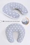Cotton Nursing Pillow Cushion, Cotton Fabric - Light Gray Bebepembe Printed