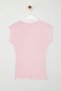 Açık Pembe Viskoz/Yumuşak Kumaş Fitted/Vücuda Oturan Ay Kol Esnek Örme Bluz TWOSS23BZ00992 - 6