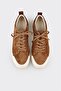 Tan Leather Men's Sports Shoes - 4