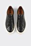Black Leather Men's Sports Shoes - 4