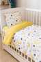 Baby Kids Bedding Set 70x110 Yellow Moon Star Yellow Polka Dot for Park Crib