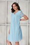 4521-Pleated V-Neck Heart Pattern Maternity Mini Chiffon Dress - 7