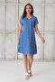 4521-Pleated V-Neck Heart Pattern Maternity Mini Chiffon Dress - 3